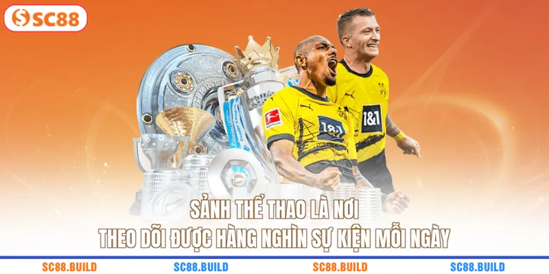 Sảnh thể thao là nơi theo dõi được hàng nghìn sự kiện mỗi ngày